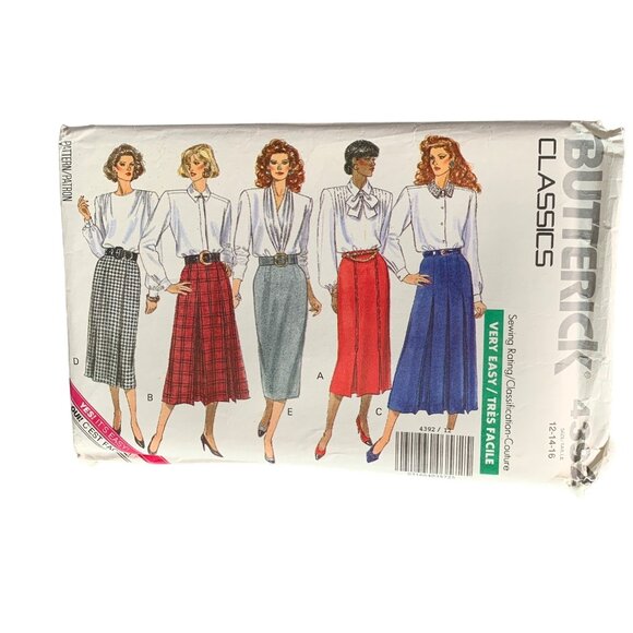Butterick Classics Misses Sewing Pattern 4392 Skirt Size 12-14-16 - uncut - Picture 1 of 2